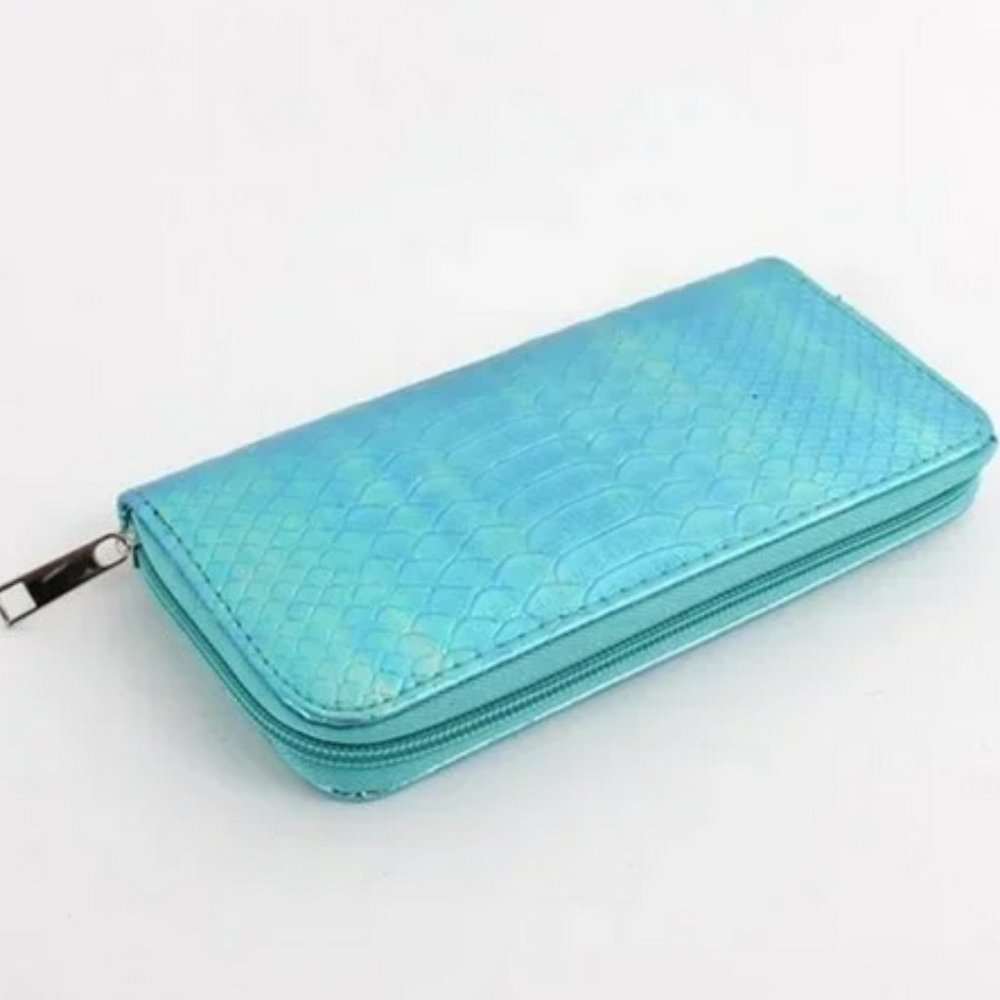 NEW mermaid dragon blue wallet